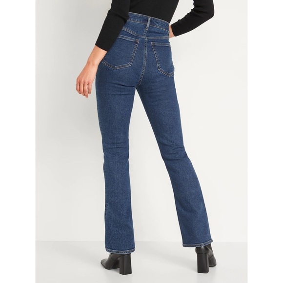 NEW Old Navy Extra High Rise Kicker Boot-Cut Dark Wash Jeans Plus Size 28 - Picture 2 of 8